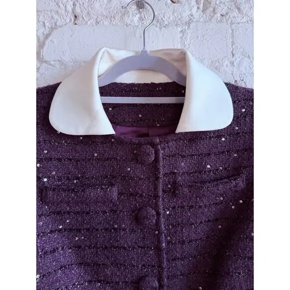 Miss Rosier Brigitte Purple Tweed Jacket & Mini Skirt Set NWT M Fits Small - Picture 5 of 14
